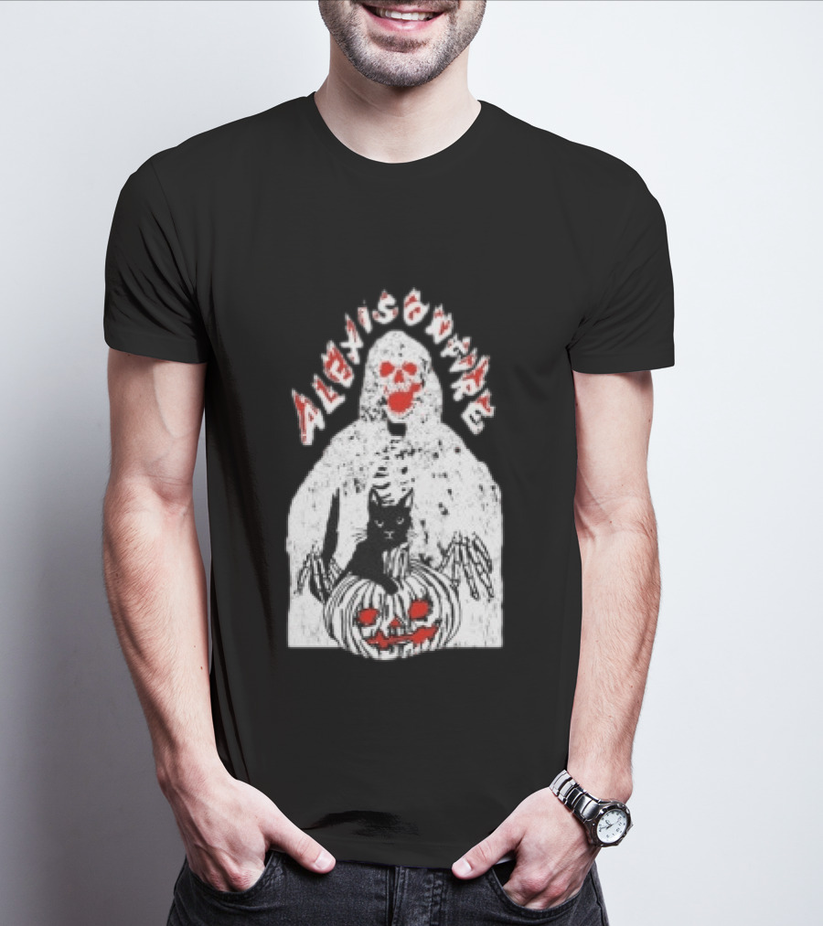 Alexisonfire Halloween Skeleton Cat Pumpkin Strange Things T-Shirt