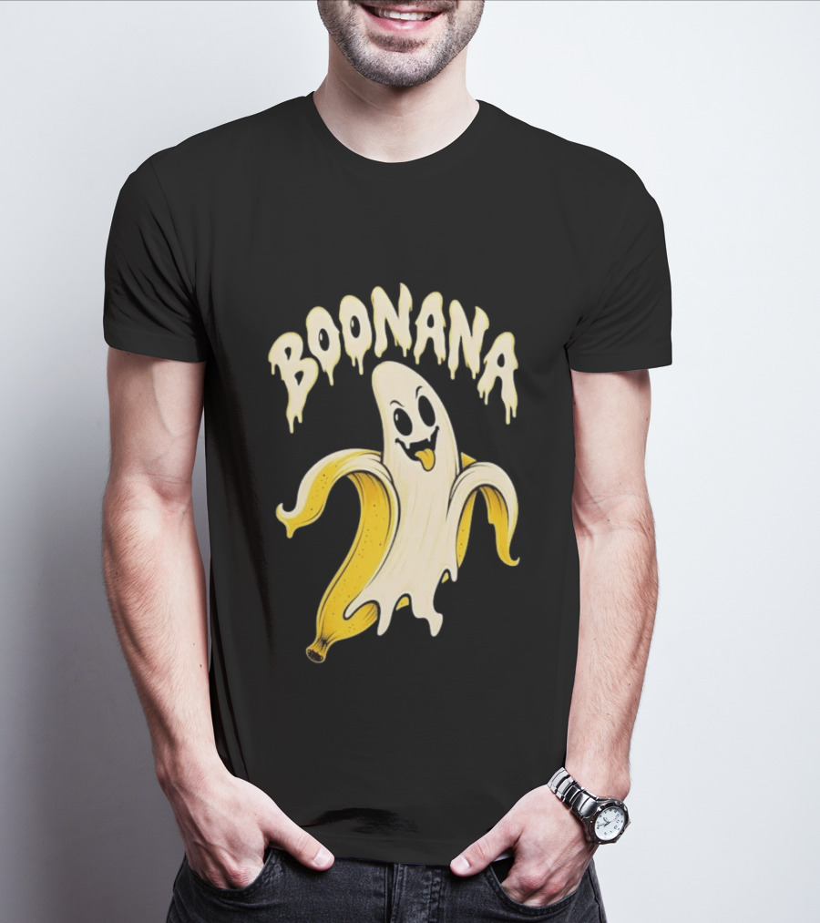 Boonana Spooky Ghost Pun Halloween Banana T-Shirt