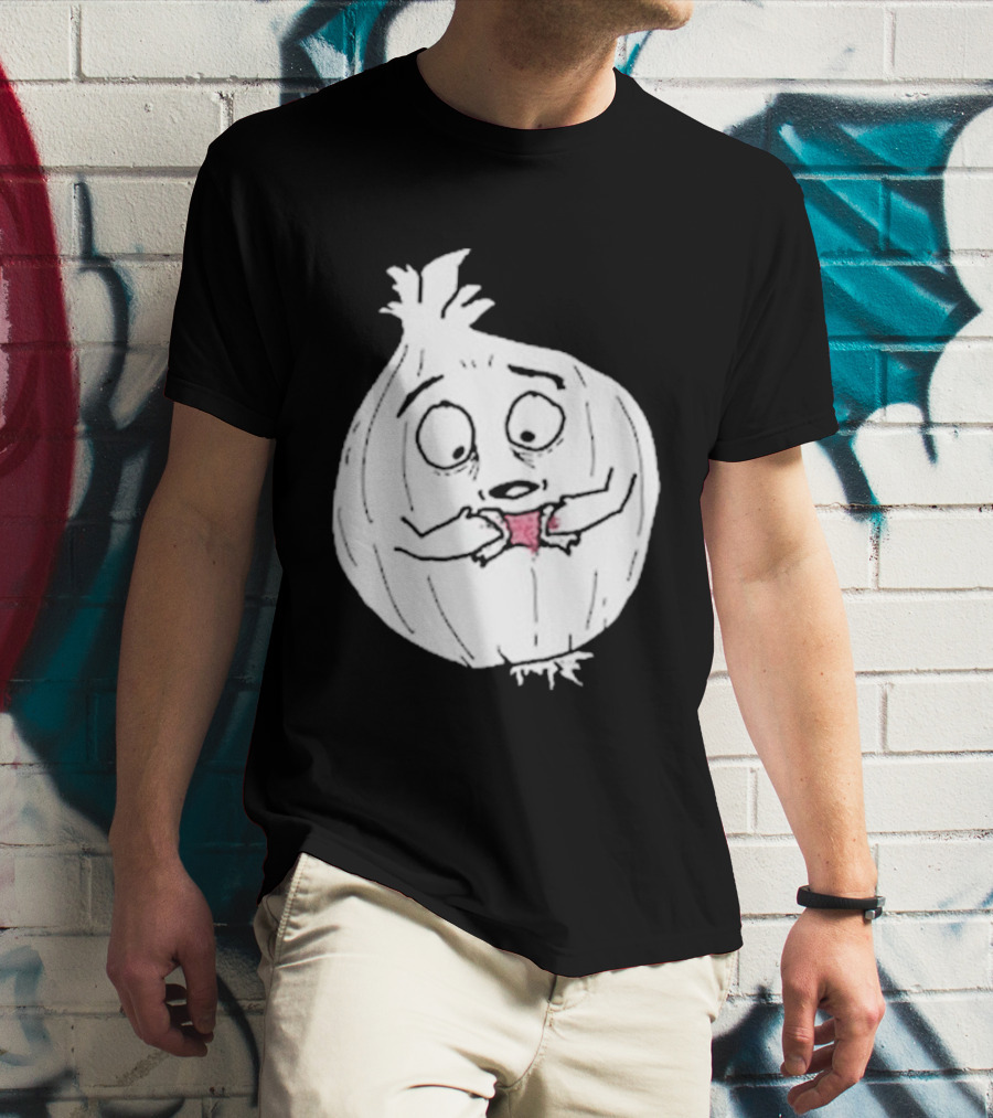 Garlic Shrinkage Funny Cartoon Onion T-Shirt
