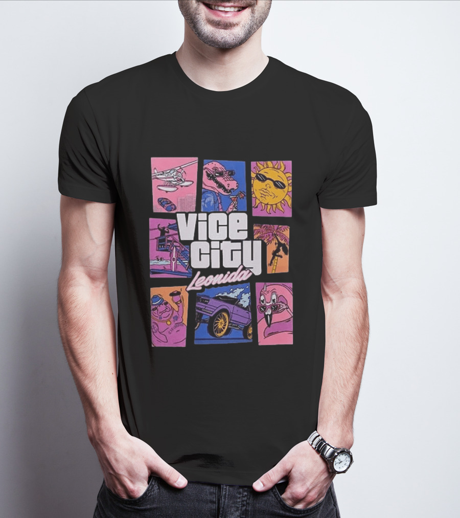 Vice City Leonida Original Black Grand Theft Auto VI Goodtime State T-Shirt