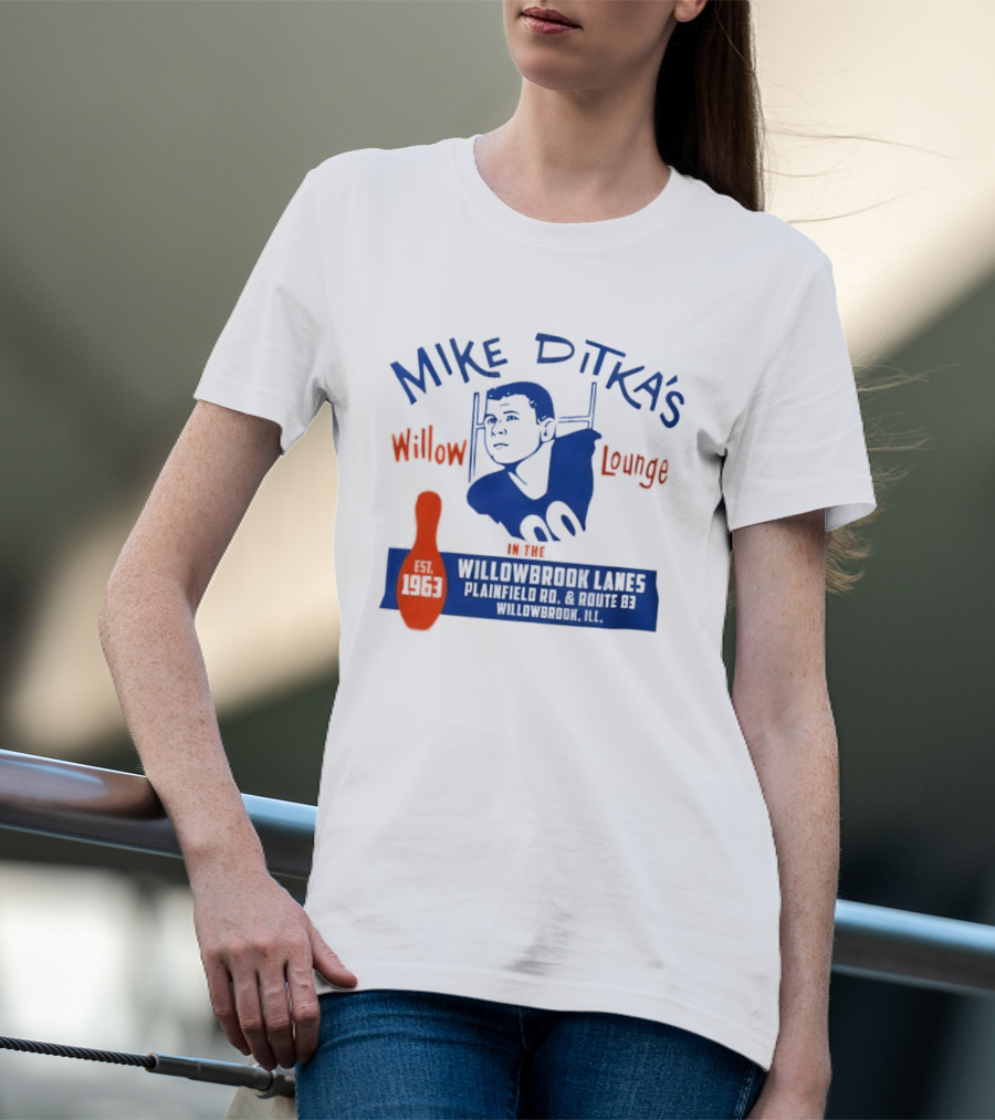 Mike Ditka's Willow Lounge Northwest Highway Chicago Retro Blue And Orange Appeal T-Shirt