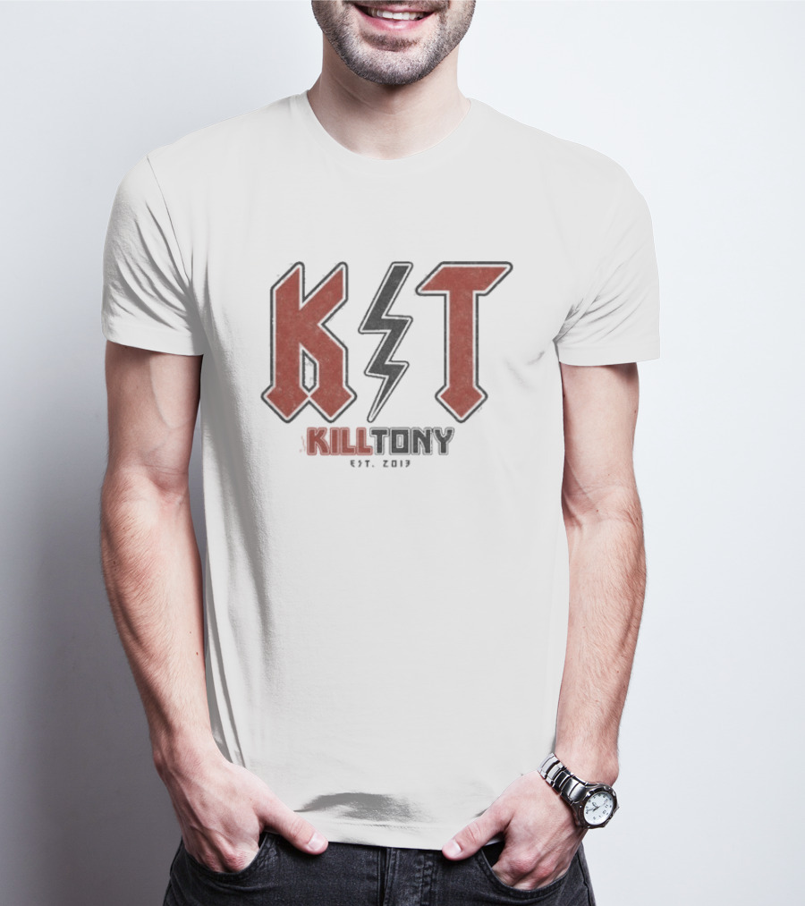 Kill Tony KT Est 2013 Lightning Bolt Logo Red Black T-Shirt