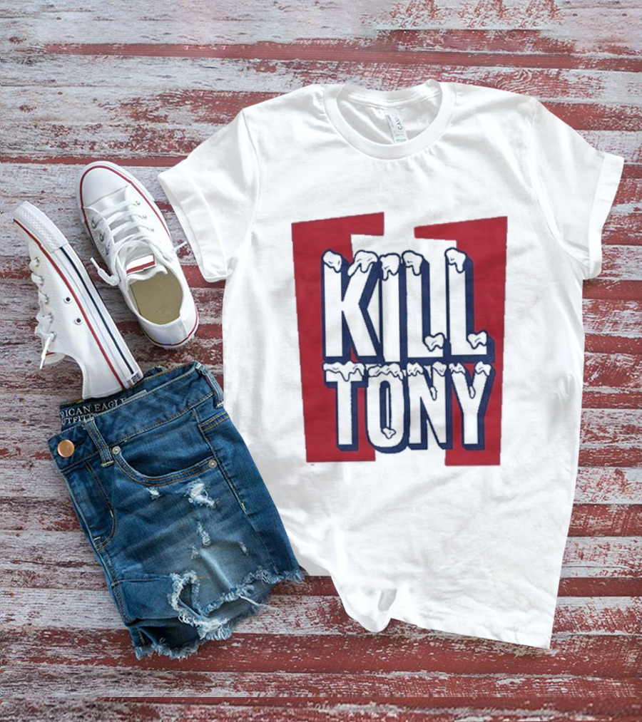 Kill Tony Ice Text Block Style With Red T-Shirt