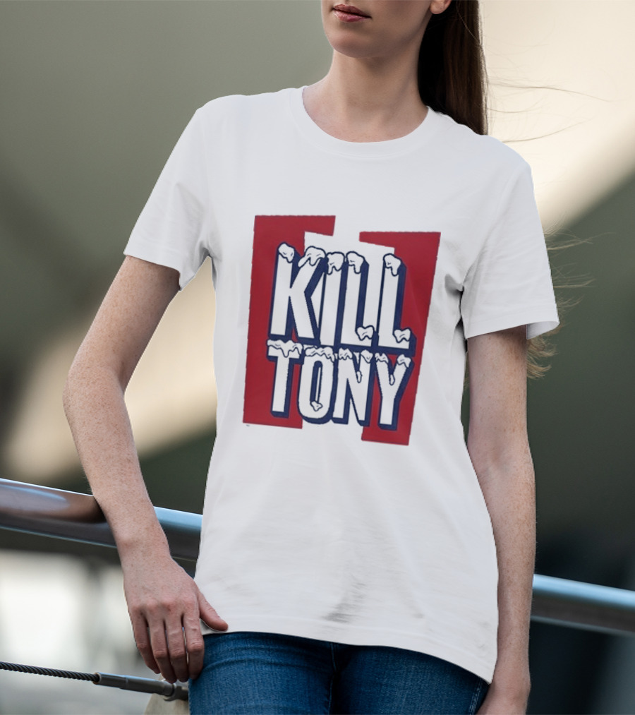 Kill Tony Ice Text Block Style With Red T-Shirt