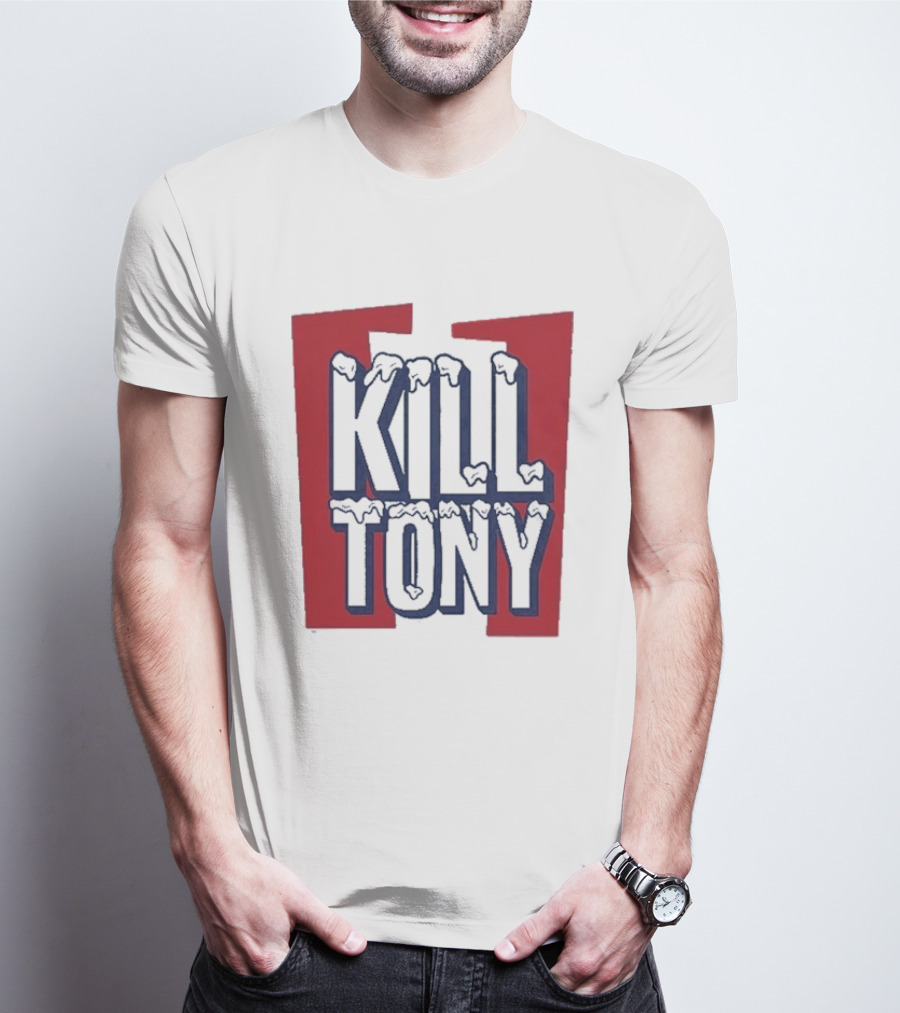 Kill Tony Ice Text Block Style With Red T-Shirt