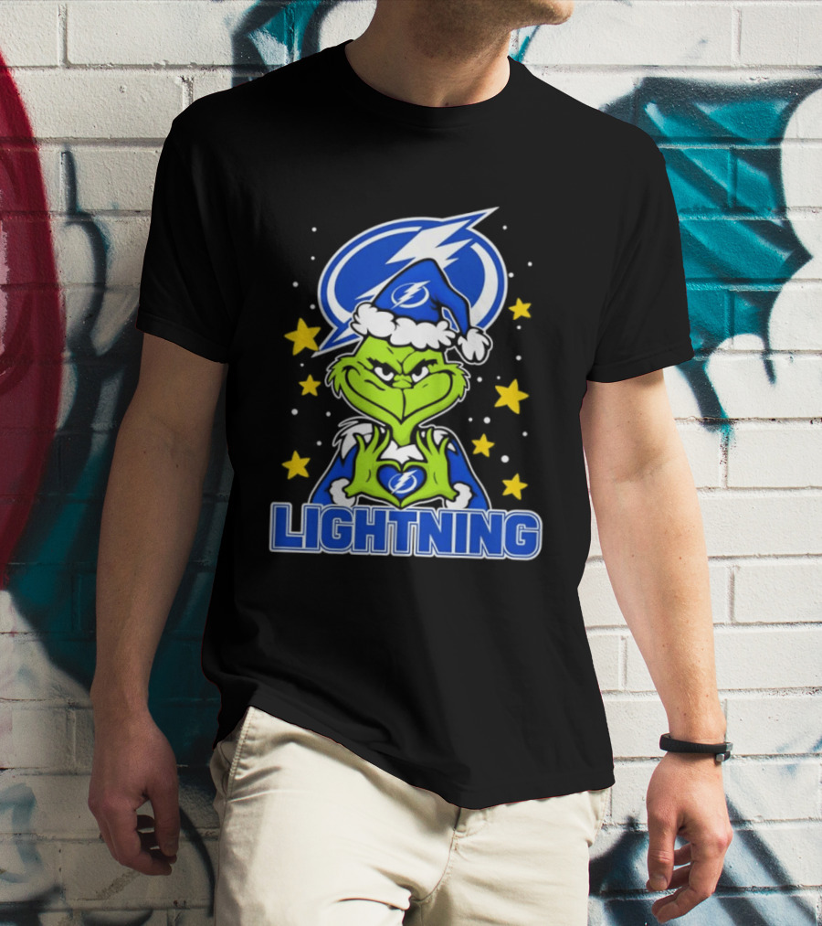 Tampa Bay Lightning Christmas Grinch Holiday Fan T-Shirt
