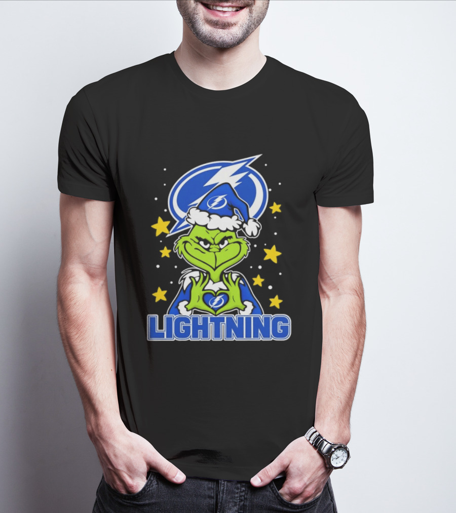 Tampa Bay Lightning Christmas Grinch Holiday Fan T-Shirt