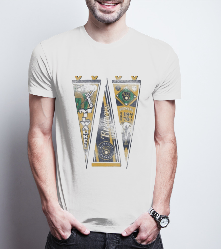 Milwaukee Brewers Pennants Since 1970 Victory Brewers T-Shirt