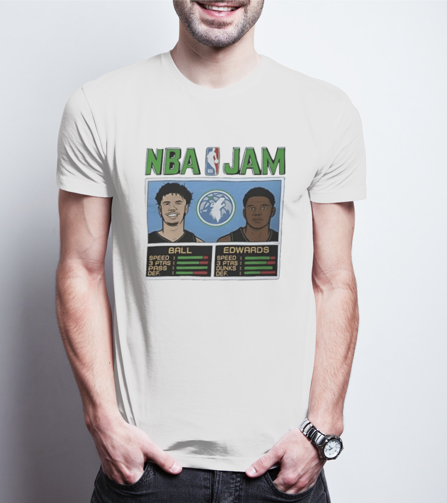 NBA Jam Minnesota Timberwolves LaMelo Ball Anthony Edwards T-Shirt
