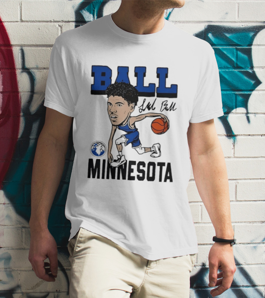 Minnesota Timberwolves LaMelo Ball Basketball Caricature T-Shirt