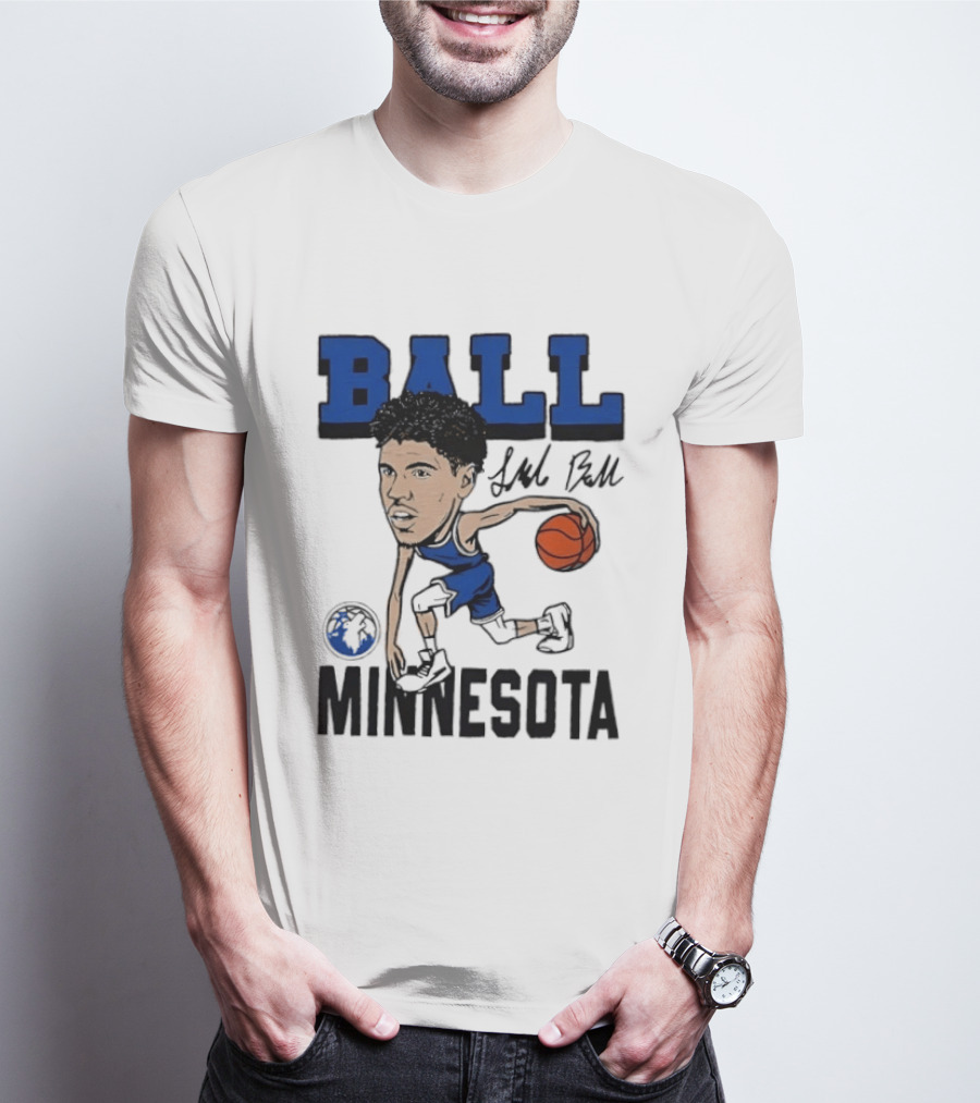 Minnesota Timberwolves LaMelo Ball Basketball Caricature T-Shirt
