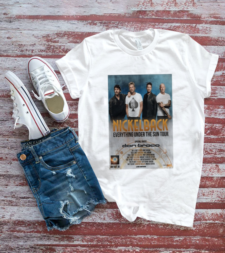 Nickelback October 2026 Everything Under The Sun Tour Dates Featuring Don Broco T-Shirt
