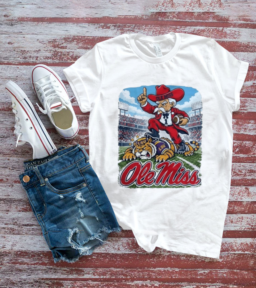 Ole Miss Rebels Triumph Over LSU Tigers Vintage Football Rivalry 2026 T-Shirt