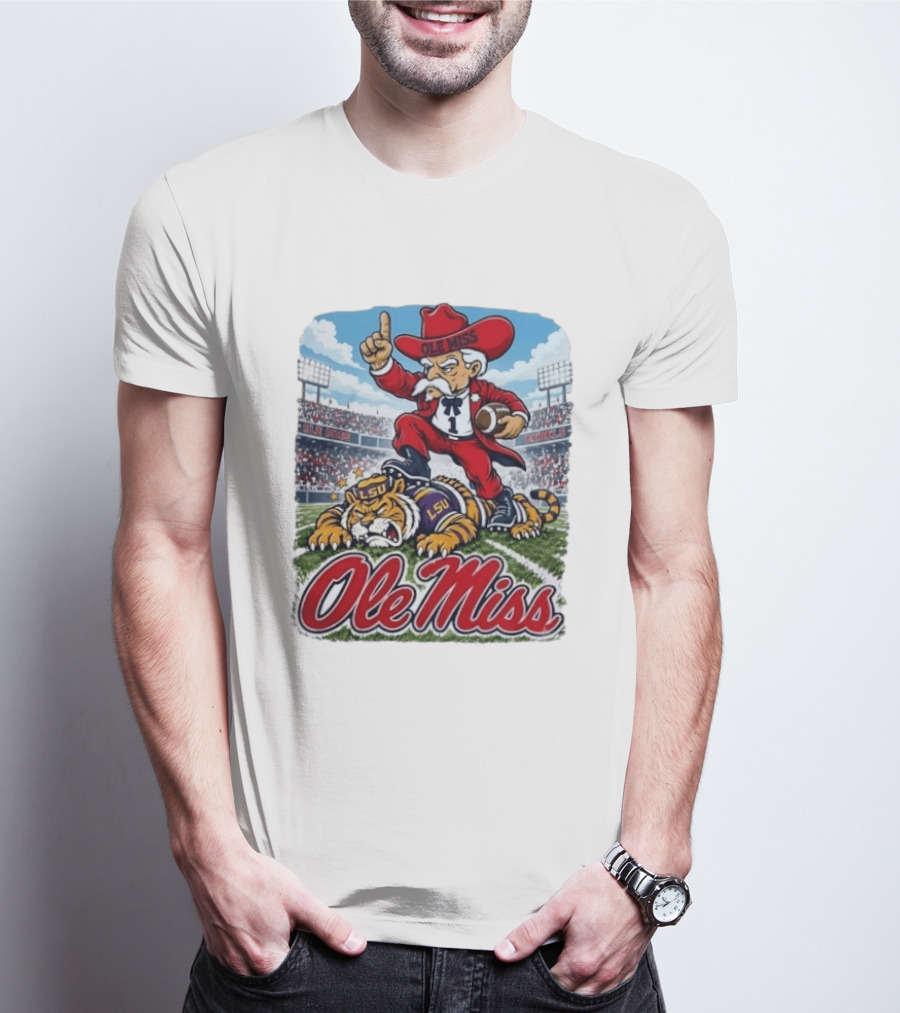 Ole Miss Rebels Triumph Over LSU Tigers Vintage Football Rivalry 2026 T-Shirt