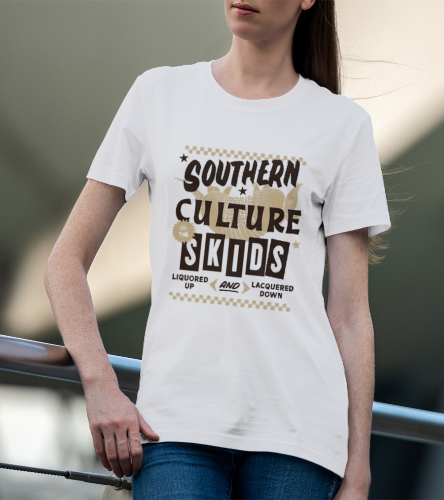 Southern Culture On The Skids Liquored Up And Lacquered Down Armadillo Skids T-Shirt