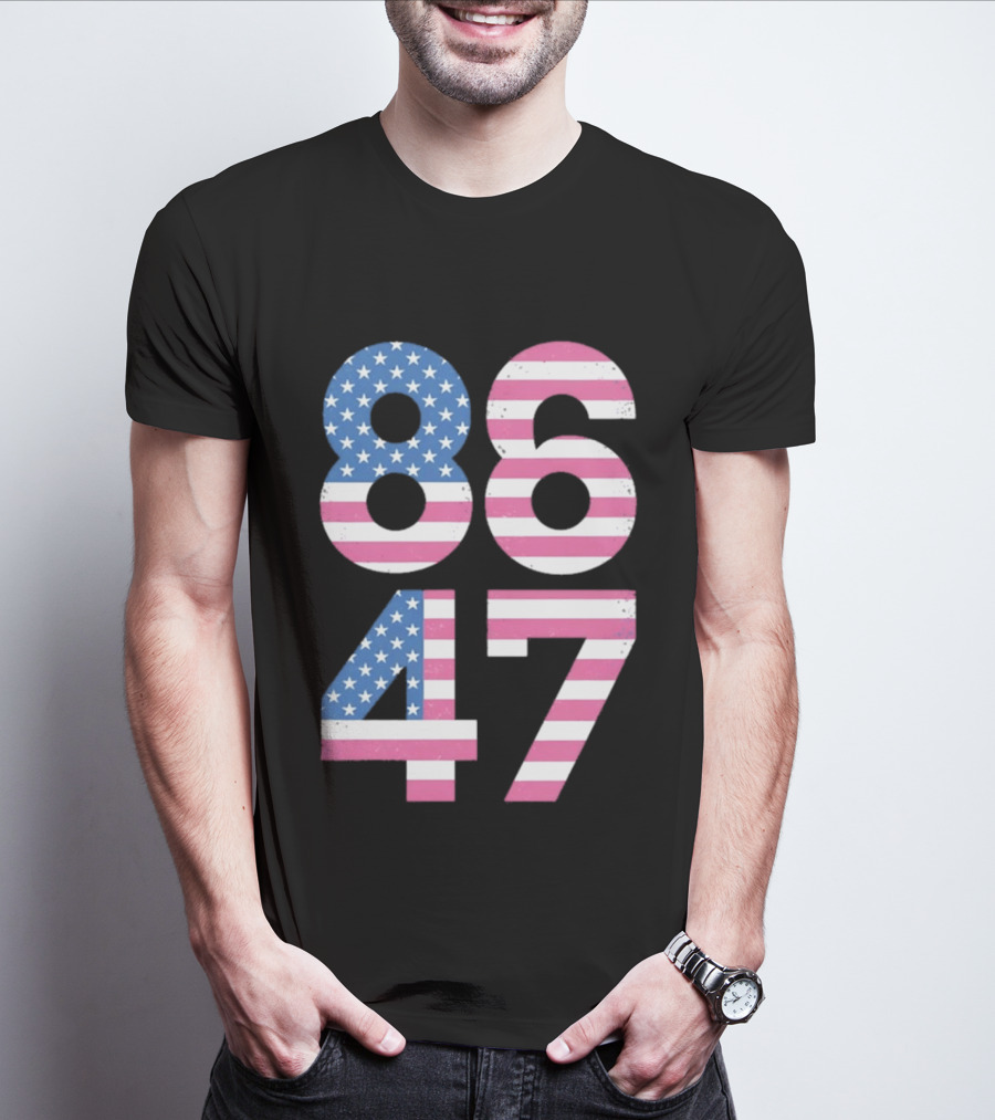 8647 Resist 86 47 American Flag USA 4th Of July T-Shirt
