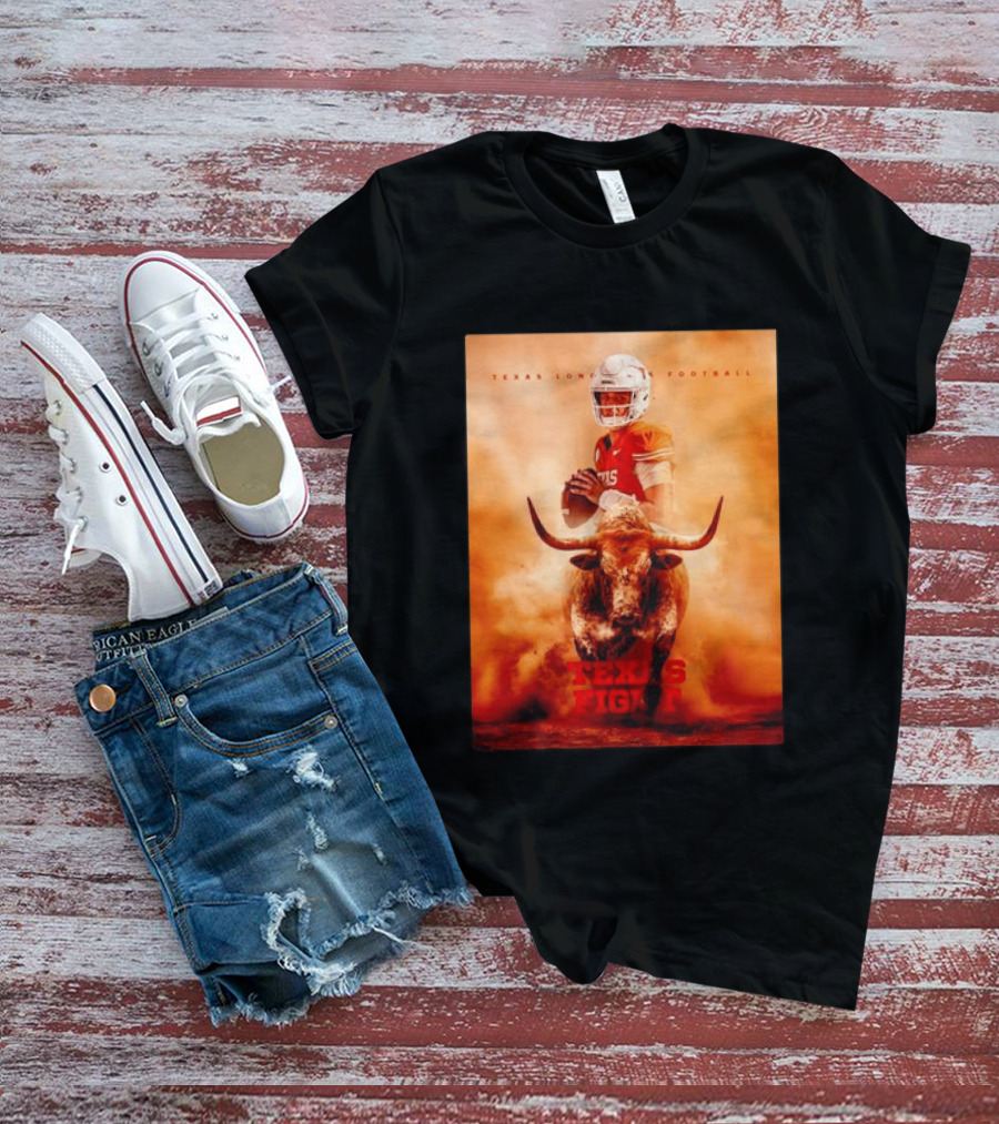 Texas Longhorns Football Texas Fight Arch Manning Bull T-Shirt
