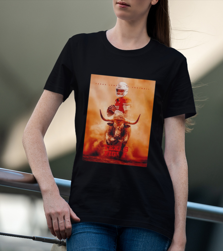 Texas Longhorns Football Texas Fight Arch Manning Bull T-Shirt