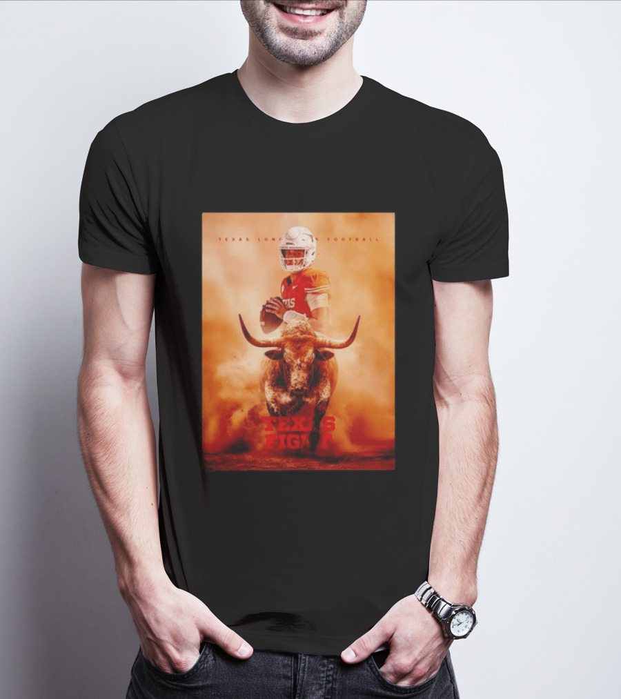 Texas Longhorns Football Texas Fight Arch Manning Bull T-Shirt