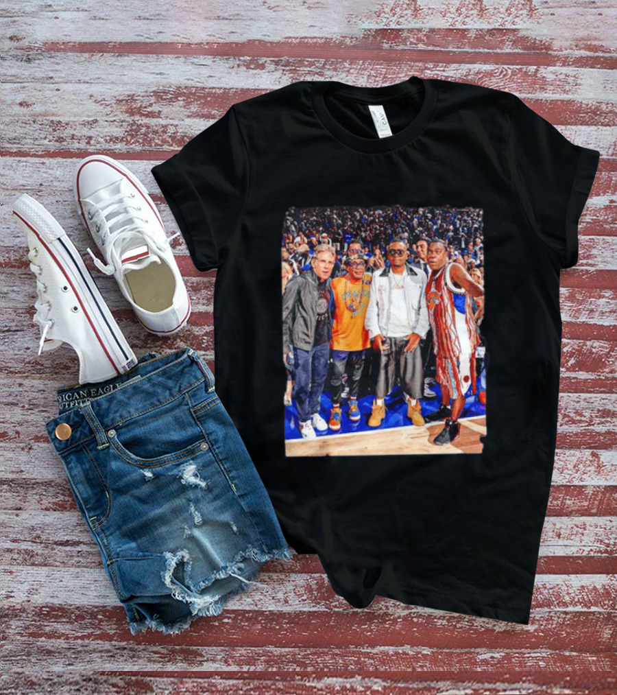 Ben Stiller Spike Lee Nas Tracy Morgan New York Knicks Courtside Celebrities T-Shirt
