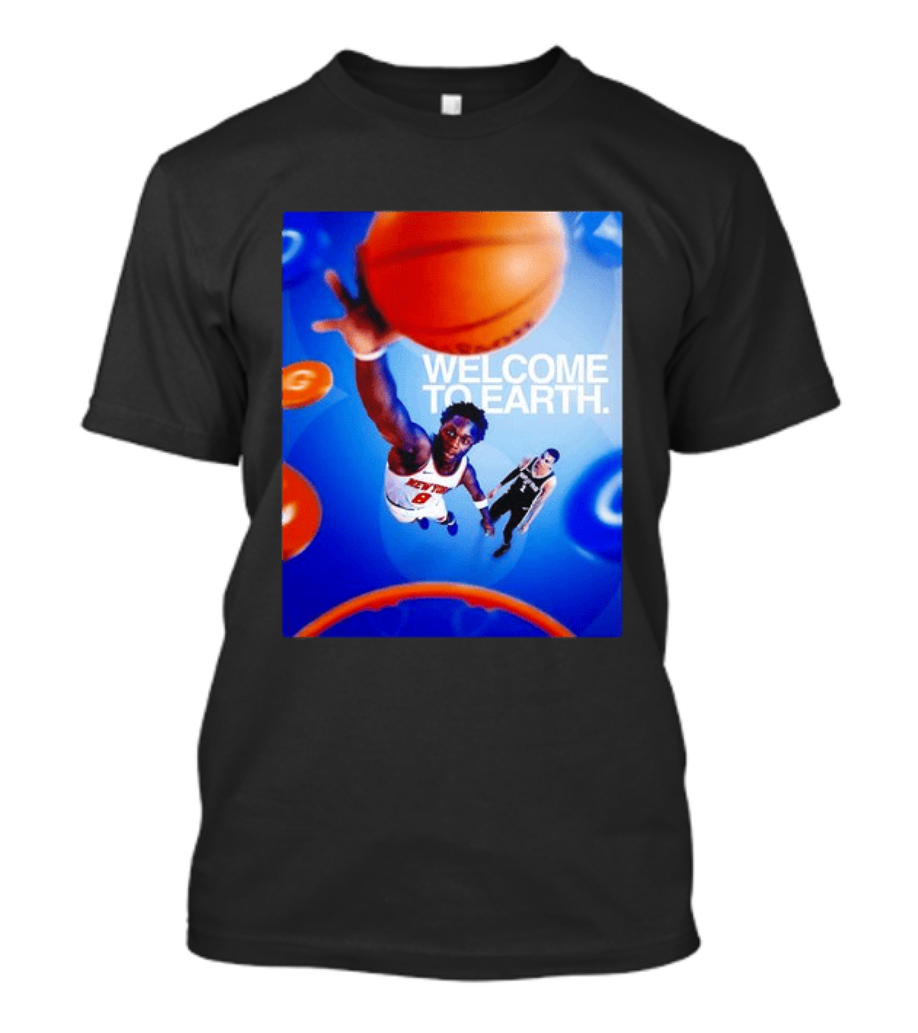OG Anunoby New York Knicks Welcome To Earth Basketball Moment T-Shirt