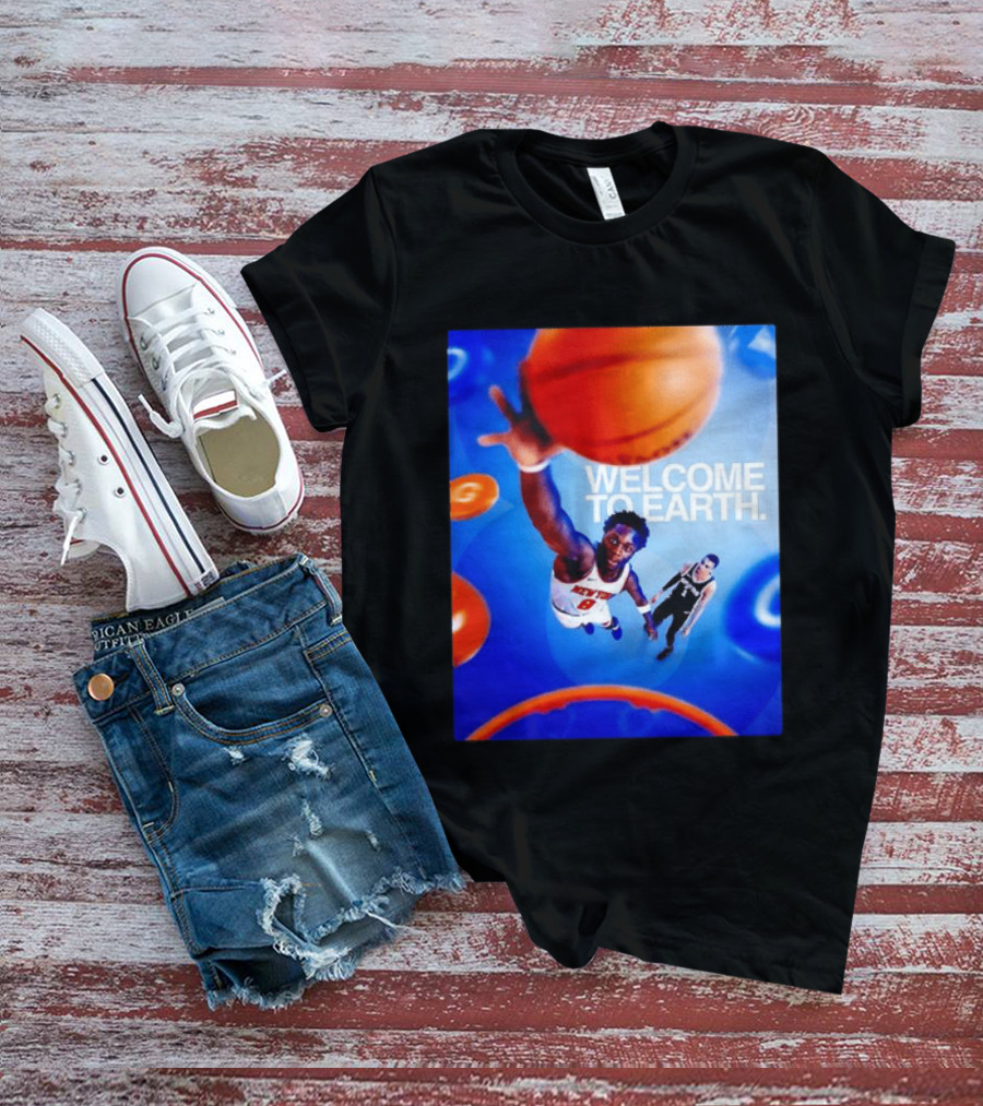 OG Anunoby New York Knicks Welcome To Earth Basketball Moment T-Shirt