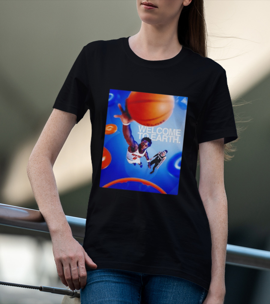 OG Anunoby New York Knicks Welcome To Earth Basketball Moment T-Shirt