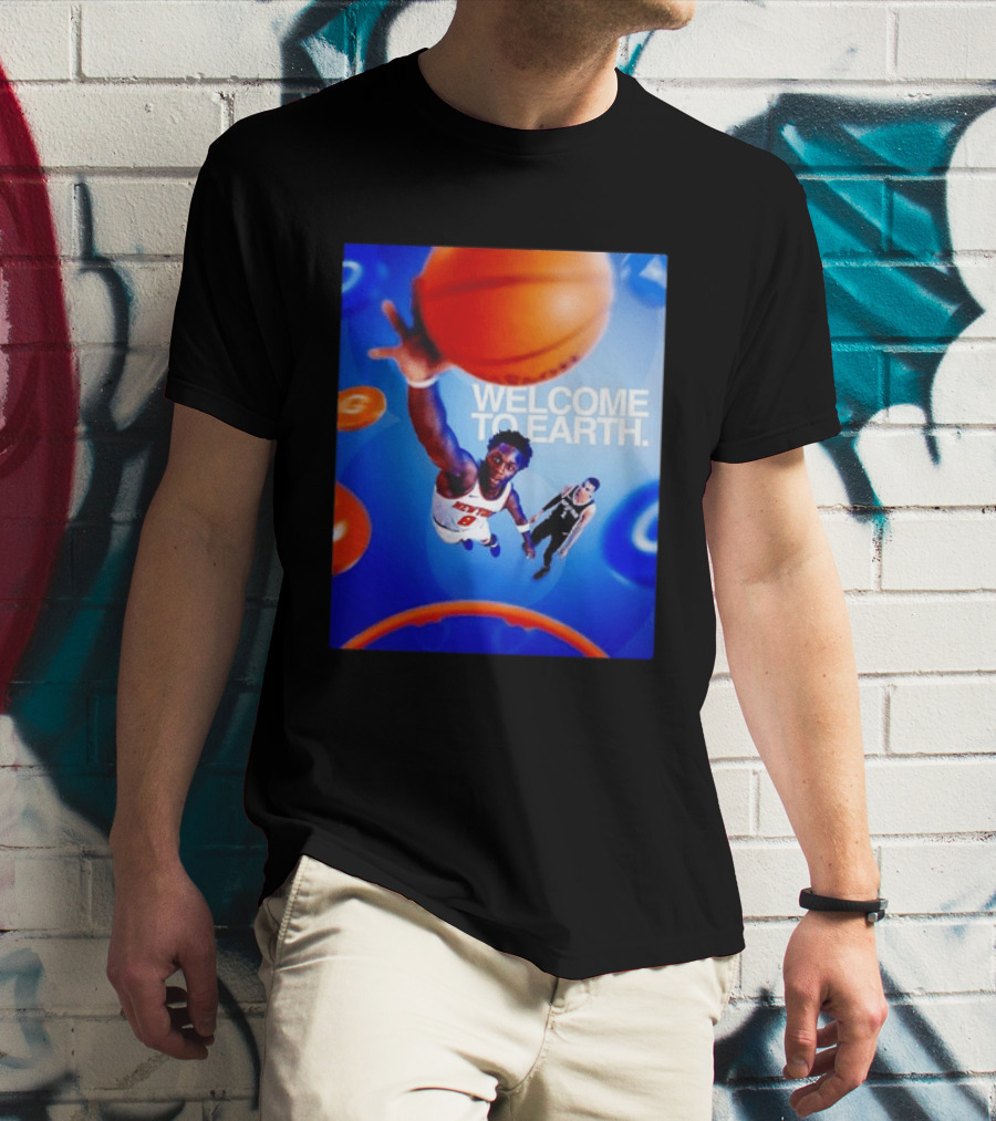 OG Anunoby New York Knicks Welcome To Earth Basketball Moment T-Shirt