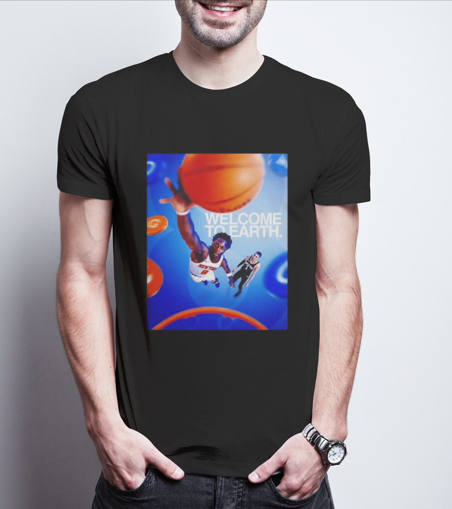 OG Anunoby New York Knicks Welcome To Earth Basketball Moment T-Shirt