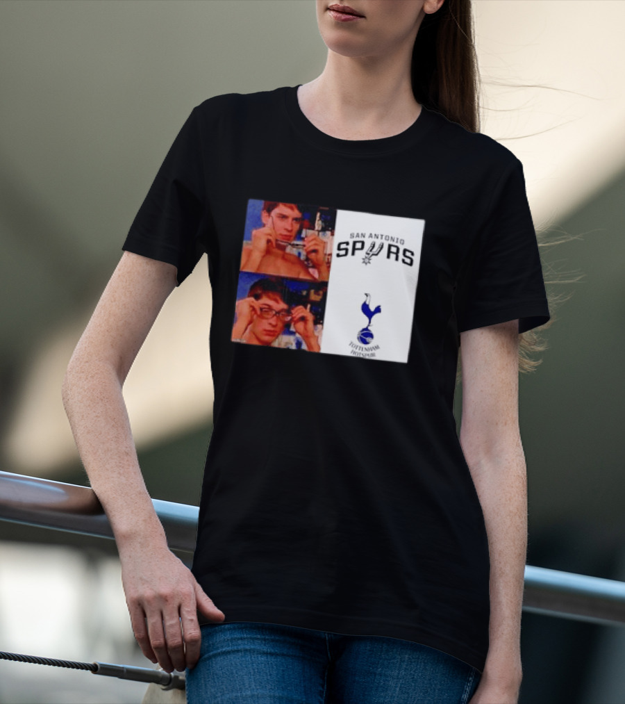 Peter Parker Reading Glasses Meme San Antonio Spurs Tottenham Hotspur T-Shirt