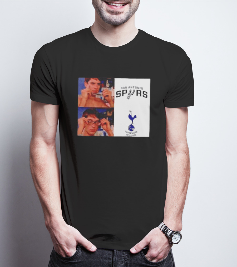Peter Parker Reading Glasses Meme San Antonio Spurs Tottenham Hotspur T-Shirt