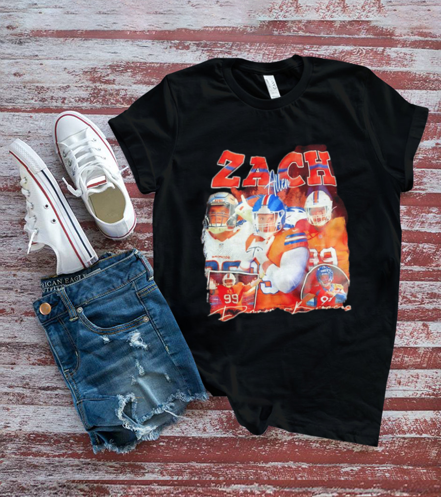 Zach Allen 99 Denver Broncos Football Player Collage T-Shirt