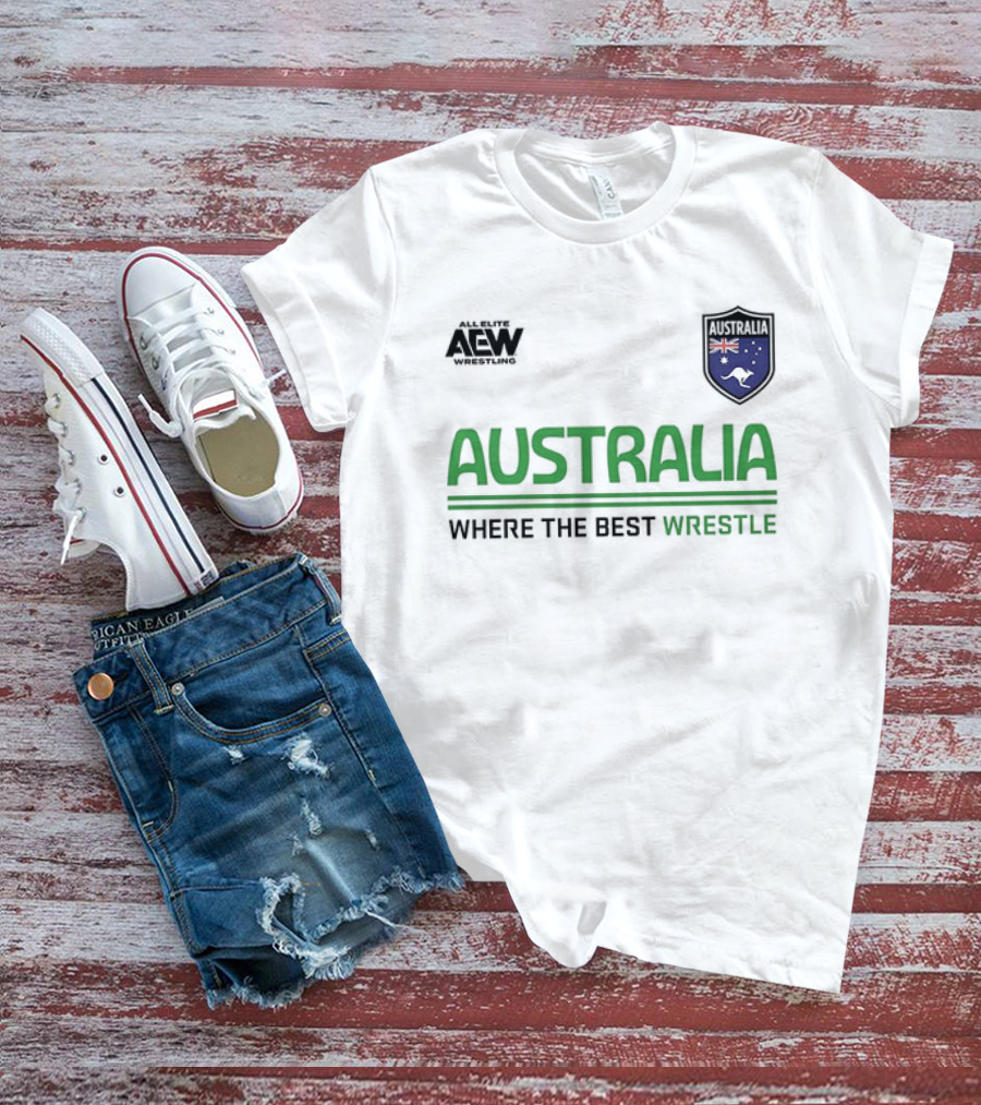 AEW Australia Where The Best Wrestle Iconic Shield T-Shirt