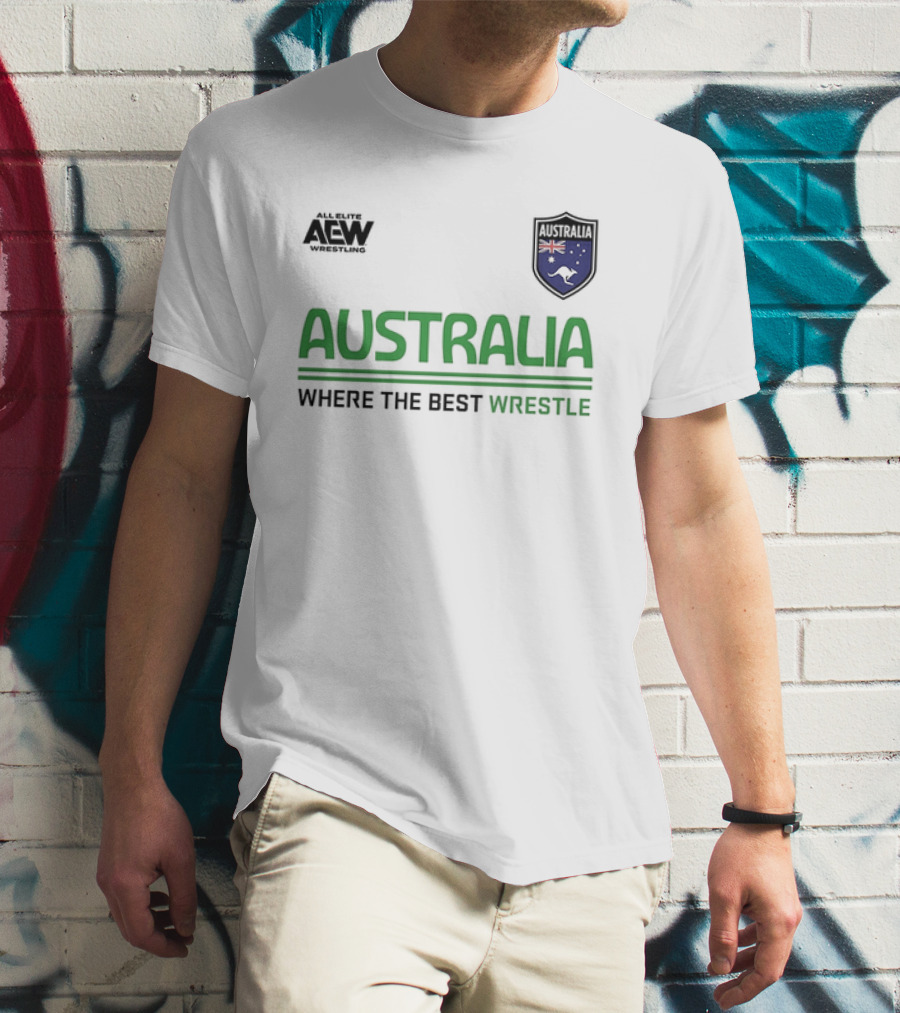 AEW Australia Where The Best Wrestle Iconic Shield T-Shirt