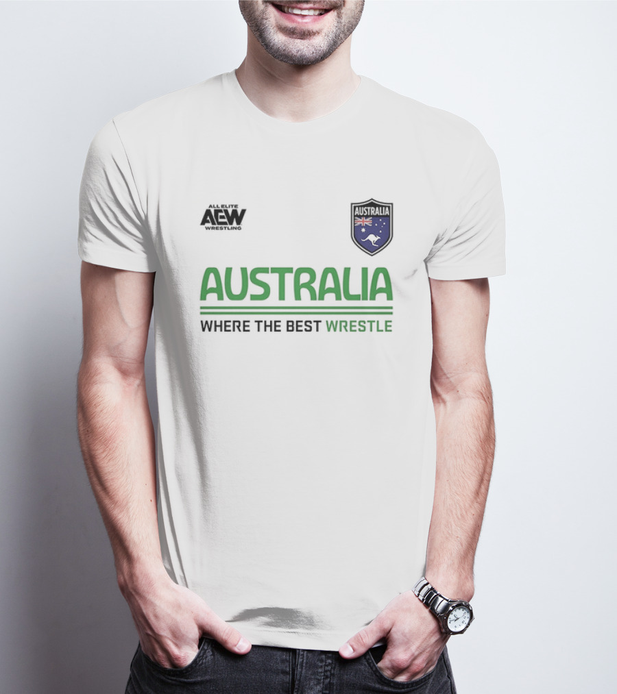 AEW Australia Where The Best Wrestle Iconic Shield T-Shirt