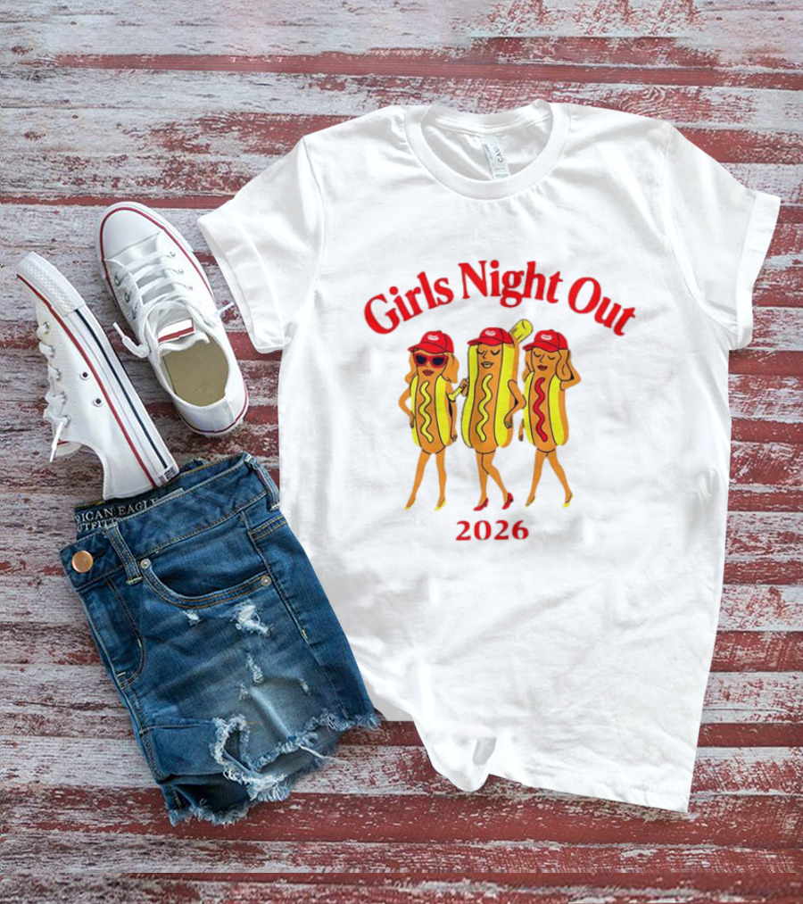 Girls Night Out 2026 Fun Hot Dog Costume T-Shirt