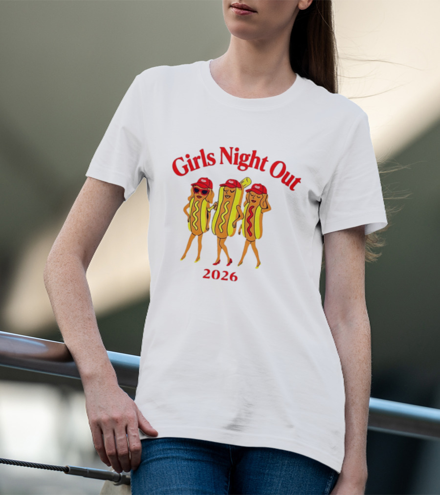 Girls Night Out 2026 Fun Hot Dog Costume T-Shirt