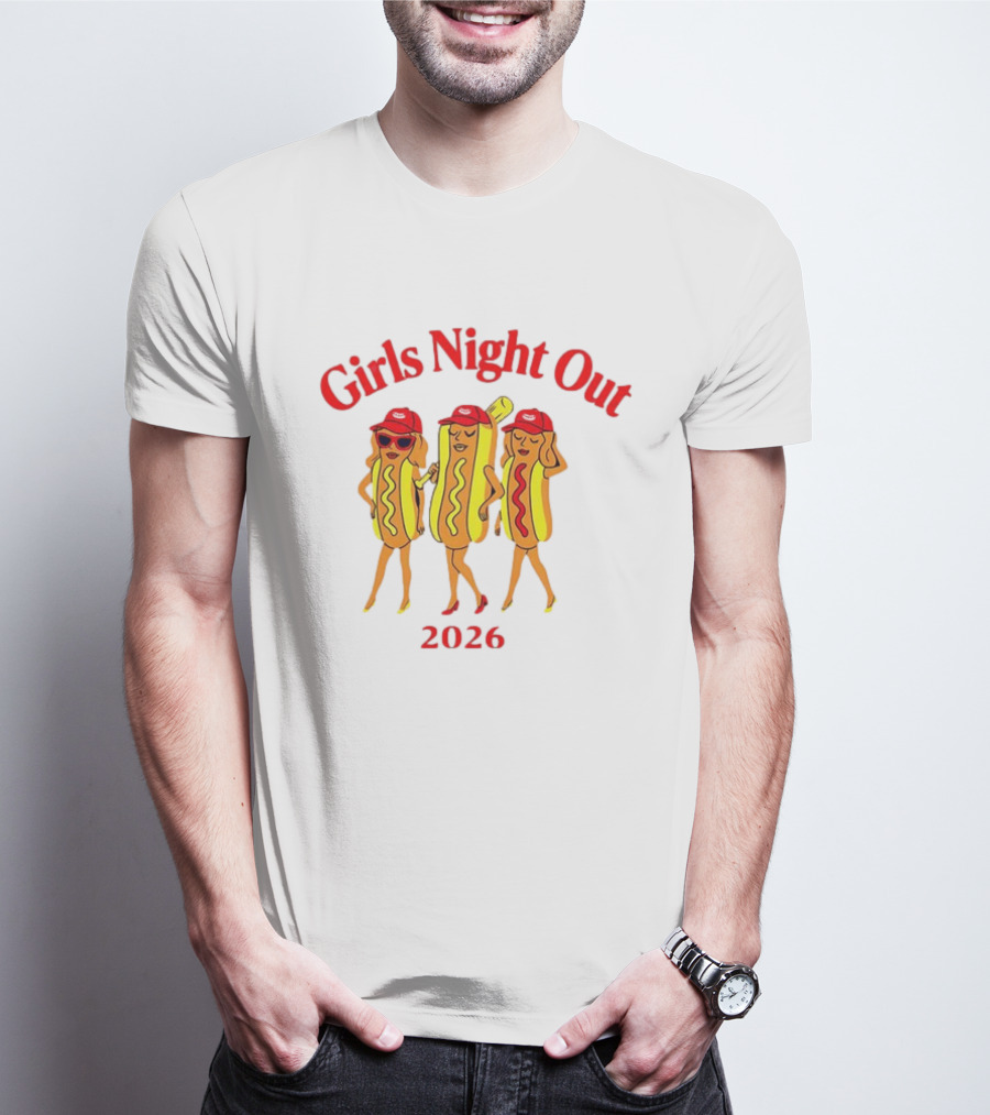 Girls Night Out 2026 Fun Hot Dog Costume T-Shirt