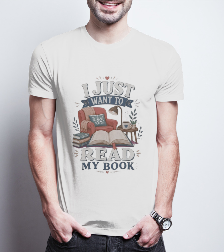 I Just Want To Read My Book Cozy Chair Lamp Coffee T-Shirt