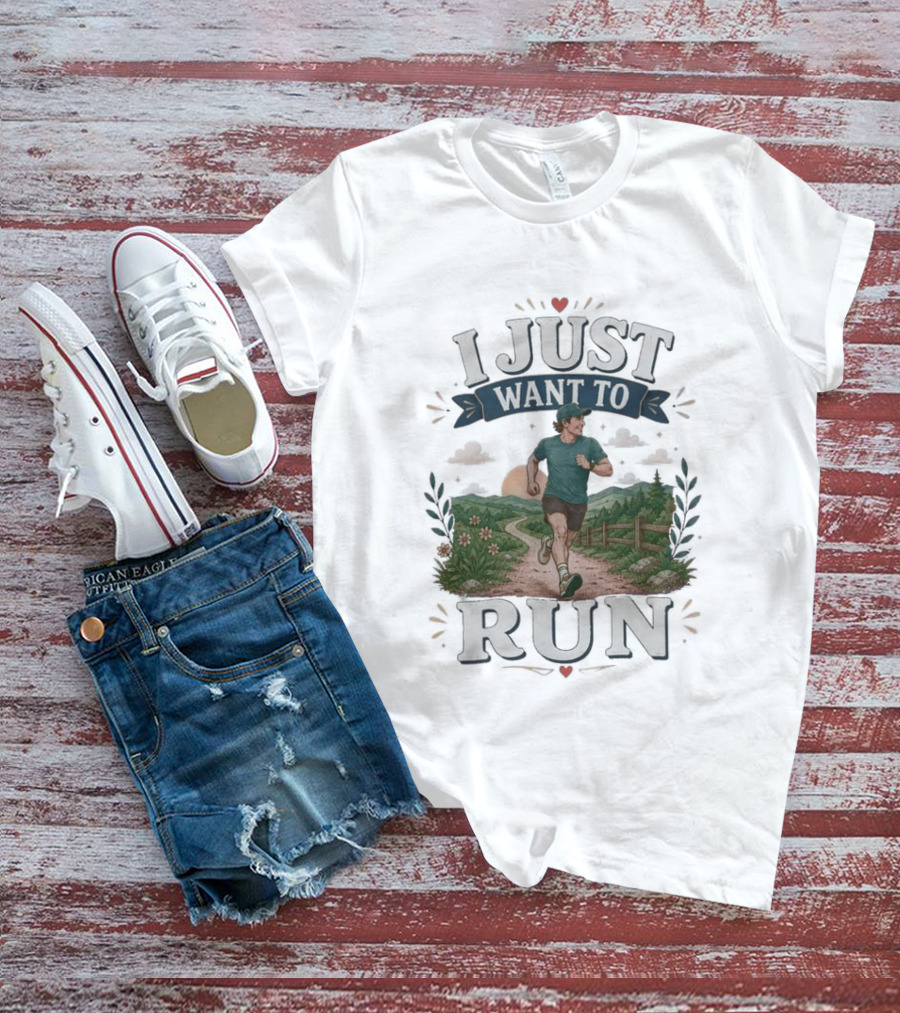 I Just Want To Run Scenic Jogging Landscape T-Shirt