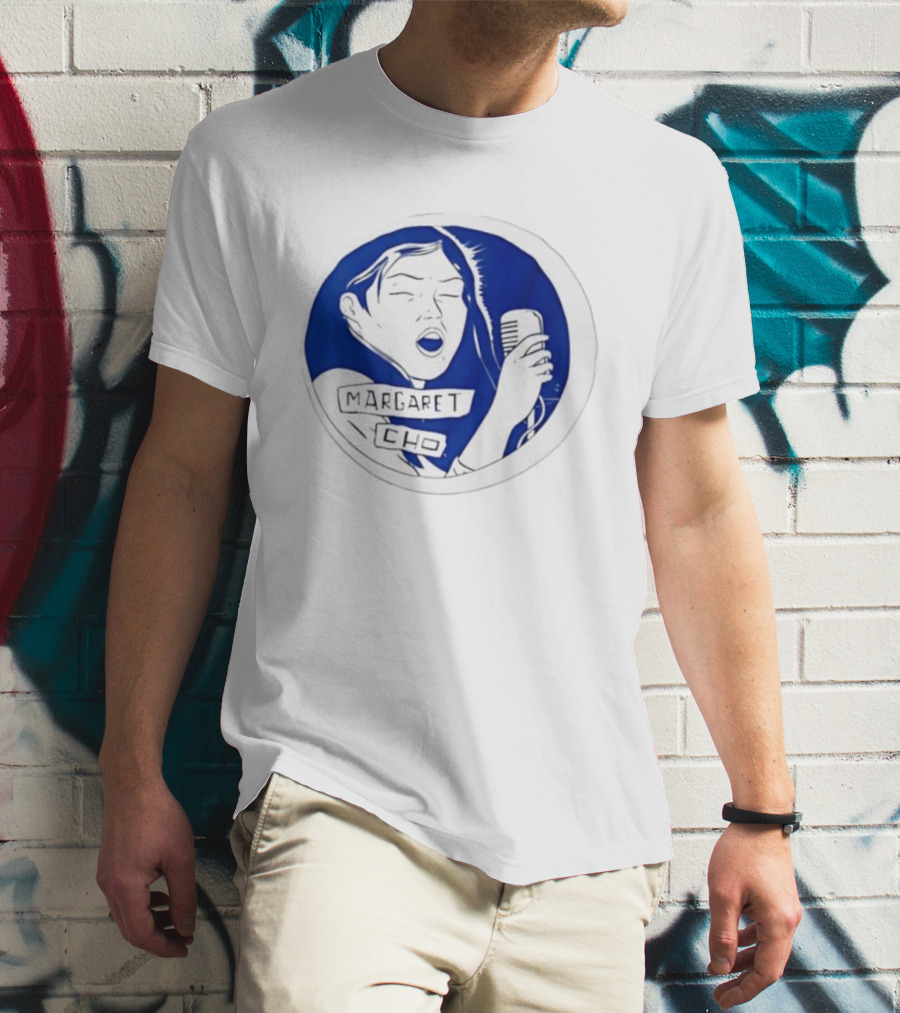 Margaret Cho Comedian Ink Sketch Microphone Drawing T-Shirt