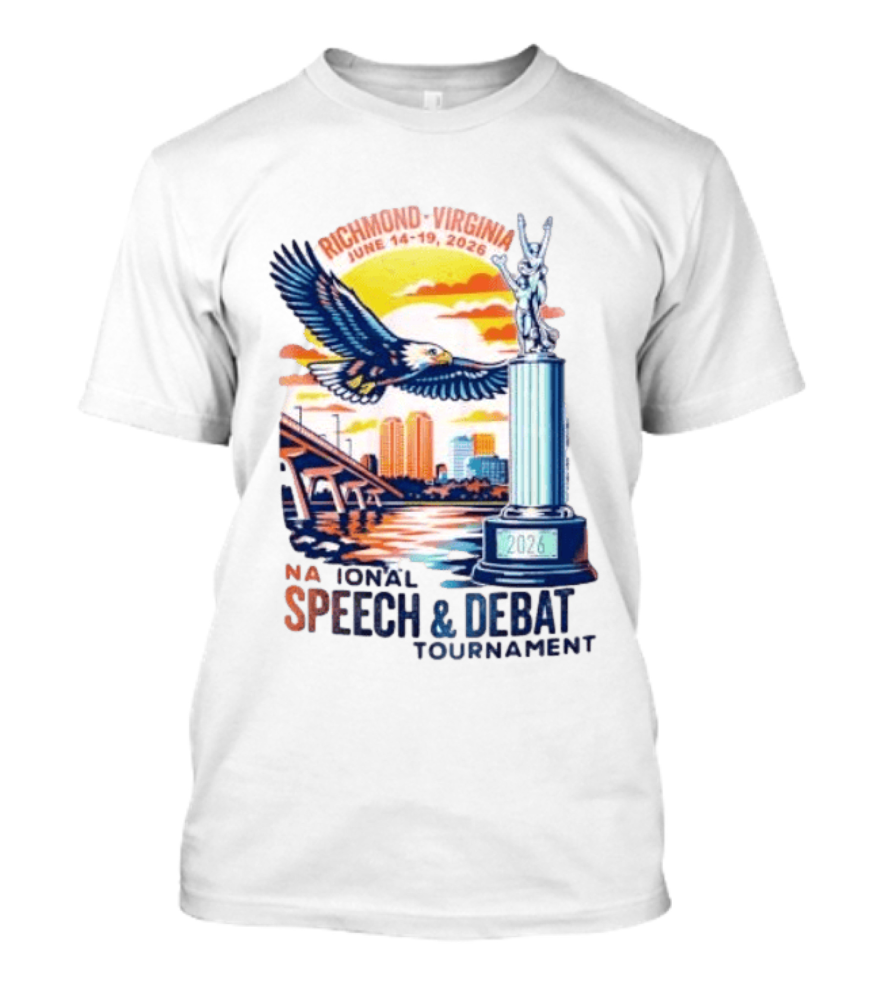 Richmond Virginia National Speech And Debate Tournament June 14 19 2026 Eagle Bridge Statue T-Shirt