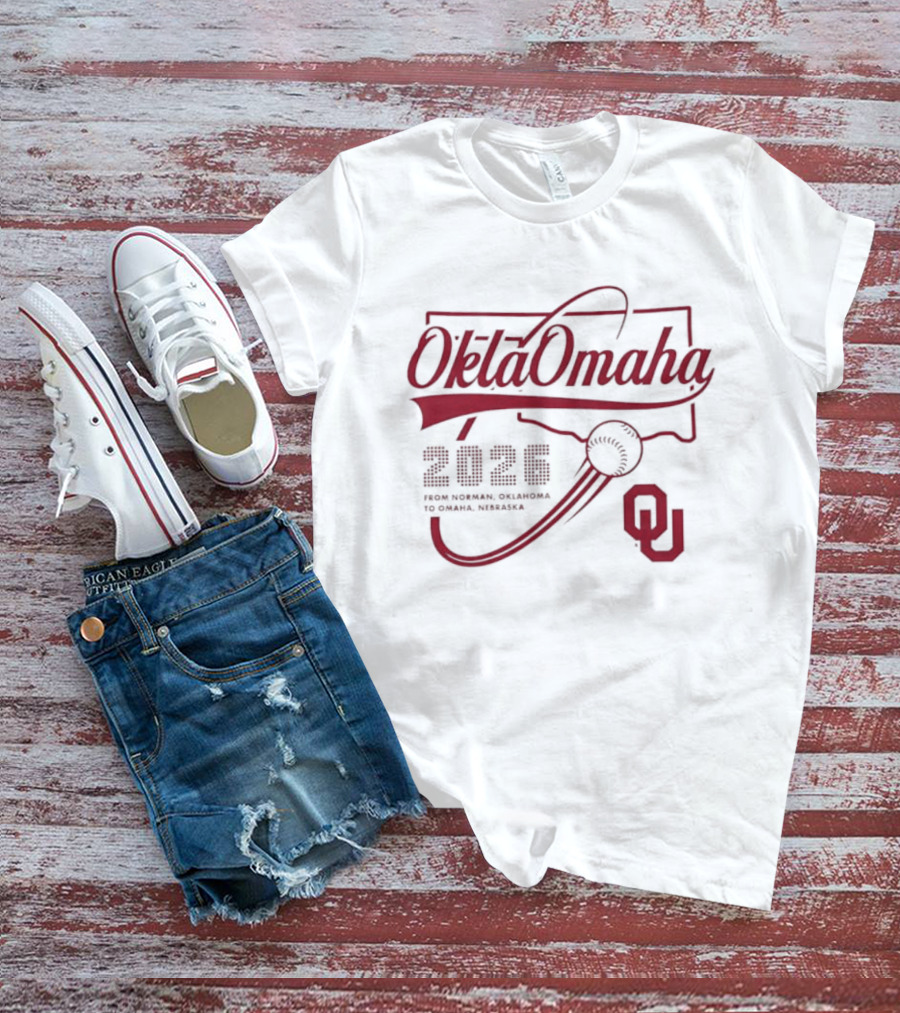 Oklahoma Sooners OklahOmaha 2026 NCAA Journey Norman To Omaha OU T-Shirt