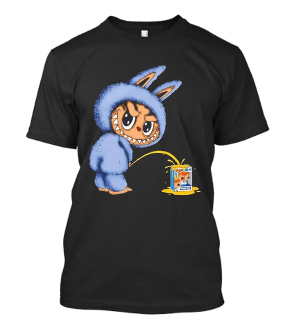 Labubu Peeing On Pop Figures Juice Box Fun Concept T-Shirt