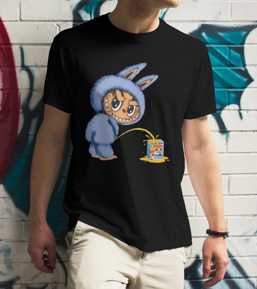 Labubu Peeing On Pop Figures Juice Box Fun Concept T-Shirt