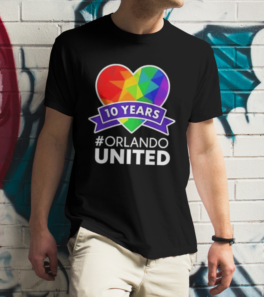 Noah Kahan 10 Years Orlando United Pride Rainbow Heart T-Shirt