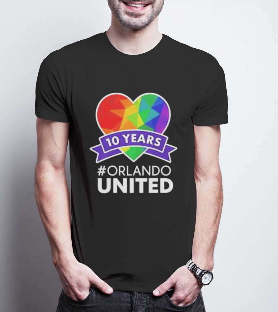 Noah Kahan 10 Years Orlando United Pride Rainbow Heart T-Shirt