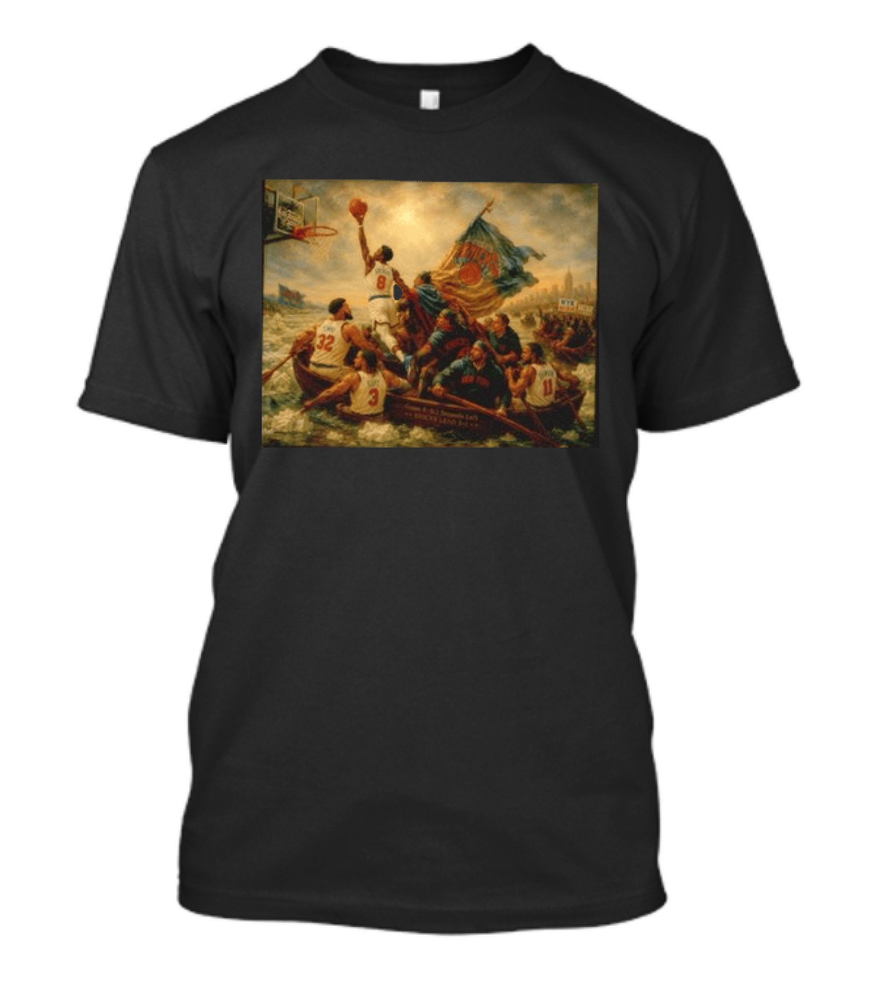 OG Anunoby Karl Anthony Towns Josh Hart Jalen Brunson New York Knicks 2026 NBA Renaissance Hoops Masterpiece T-Shirt