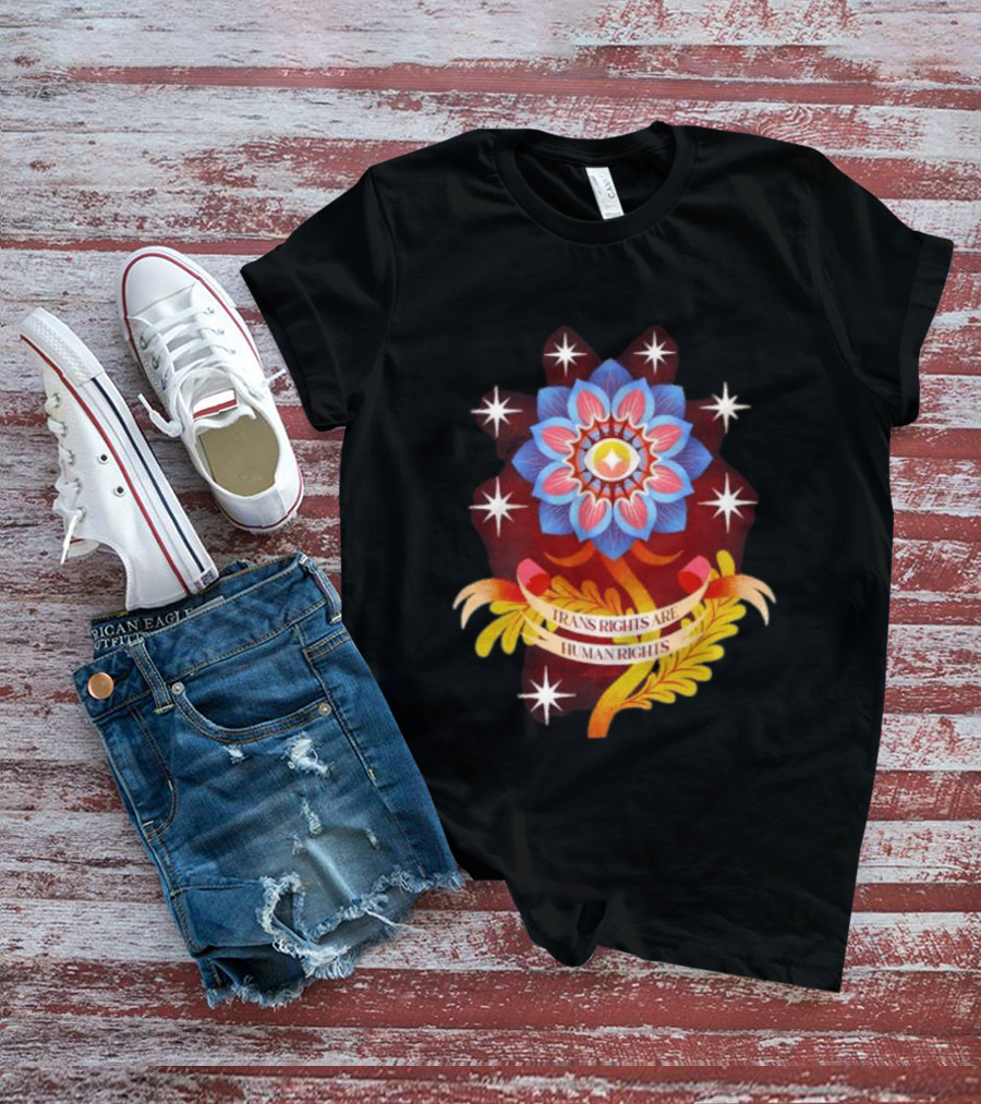 Trans Rights Are Human Rights Eye Floral Pride LGBT T-Shirt