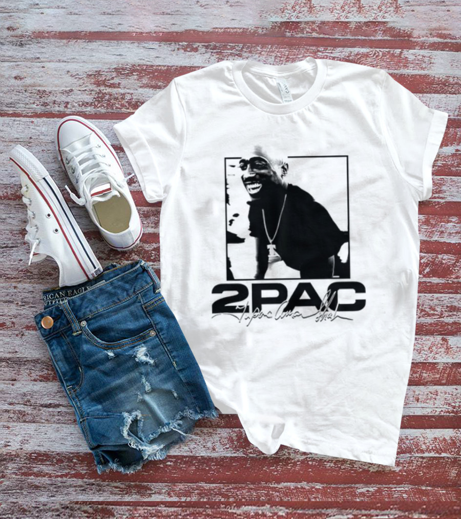 2pac Tupac Shakur Live And Die In LA Iconic Black And White T-Shirt